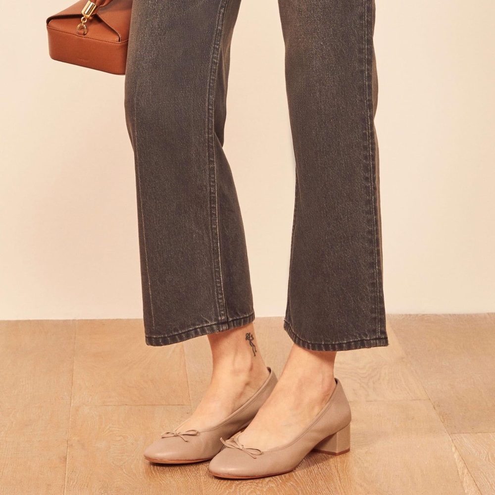 Reformation Kate Ballet Blockheel Soft Pink 9